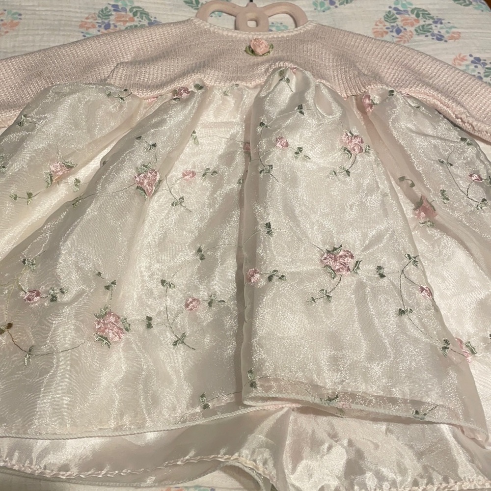 White and light pink dress